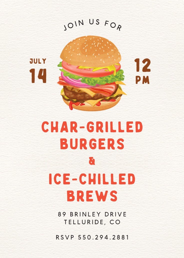 Best summer day - bbq party invitation